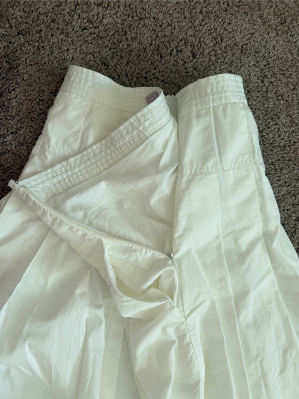 Madewell Cream Pleated Midi Skirt - Picture 6 of 7